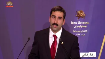 سخنان رضا رضایی در کنفرانس خیزش جوانان برای سرنگونی