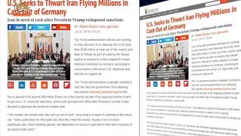 دولت آمریکا مصمم هستند که300میلیون یورو پول نقد به ایران را متوقف کنند
