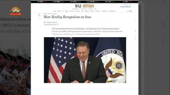 گزارشهای از وال استریت ژورنال و دیلی تلگراف و آسوشتیدپرس در مورد نامگذاری سپاه پاسداران در لیست تروریستی