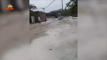 جاری شدن سیل در روستای ناهوک از توابع شهرستان سراوان