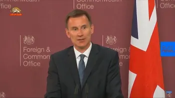 جرمی هانت: ما با آمریکا از نزدیک در مورد رژیم کار می کنیم