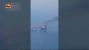 انفجار و آتش سوزی در سکوی نفتی رژیم در خلیج فارس