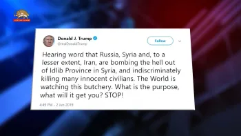 رئیس جمهور آمریکا کشتار مردم بیگناه ادلب را محکوم کرد