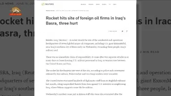 رویترز: یک موشک در محل استقرار نیروهای آمریکایی در موصل فرود آمد