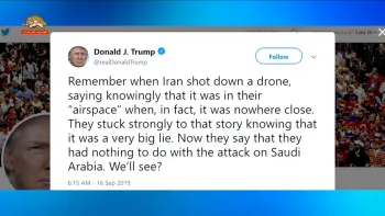 دونالد ترامپ: یادآوری دروغپردازی رژیم ایران در مورد حمله به عربستان