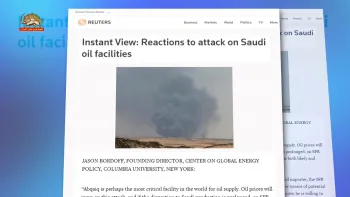 رویترز: در اثر حمله به تأسیسات نفتی عربستان قیمت نفت بالا می رود