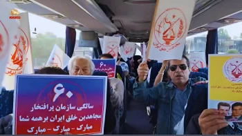   حرکت هواداران مجاهدین خلق از برلین برای پیوستن به کارزار جهانی