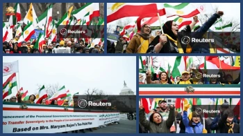 بازتاب تظاهرات واشینگتن در گزارش تصویری رویترز؛ به رسمیت شناختن دولت موقت شورای ملی مقاومت 