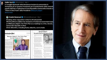 حمایت سناتور جولیو ترتزی از تشکیل دولت موقت بر اساس طرح ۱۰ ماده‌ای مریم رجوی