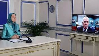 دیدار  و گفتگوی خانم مریم رجوی با سناتور تام تیلس عضو ارشد سنای آمریکا