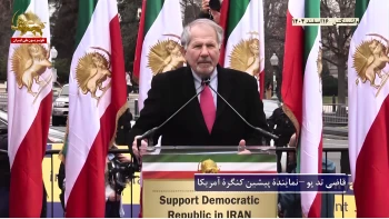تظاهرات یاران شورشگر در مقابل کنگره آمریکا ـ واشینگتن ـ ۱۶اسفند۱۴۰۴ ـ سخنرانی قاضی تدپو ـ نماینده پیشین کنگره آمریکا