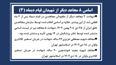 اسامی ۸ مجاهد دیگر از شهیدان قیام دیماه(۴)