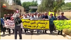 تجمع و راهپیمایی بازنشستگان شوش و هفت‌تپه علیه ستم و سرکوب رژیم آخوندی
