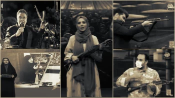 تشنج در پادگان صداوسیمای رژیم؛ وقتی مجریان اخبار با مسلسل روی آنتن می‌روند!