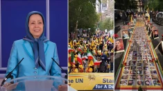 پیام خانم مریم رجوی به تظاهرات ایرانیان در نیویورک با حضور شخصیت‌های سیاسی